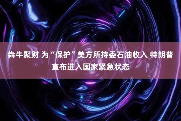 犇牛聚财 为“保护”美方所持委石油收入 特朗普宣布进入国家紧急状态