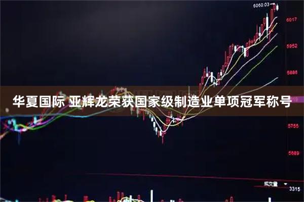 华夏国际 亚辉龙荣获国家级制造业单项冠军称号